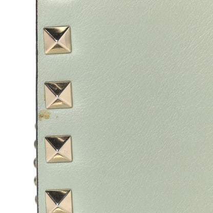 Valentino Garavani Calfskin Rockstud Wallet on Chain Water Green 13 of 16