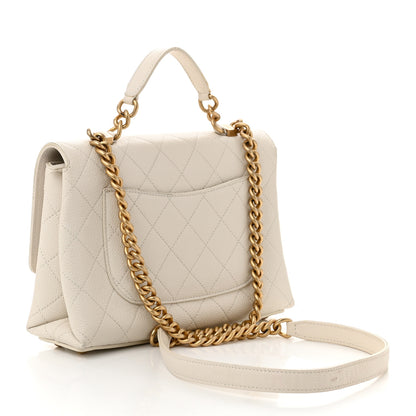 Chanel Grained Calfskin Small Stitched Flap White 3 of 14