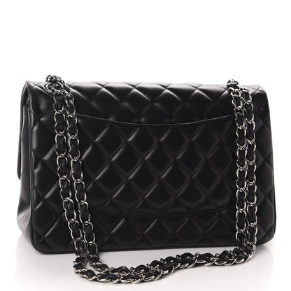 Chanel Lambskin Quilted Jumbo Double Flap Black 3 of 17