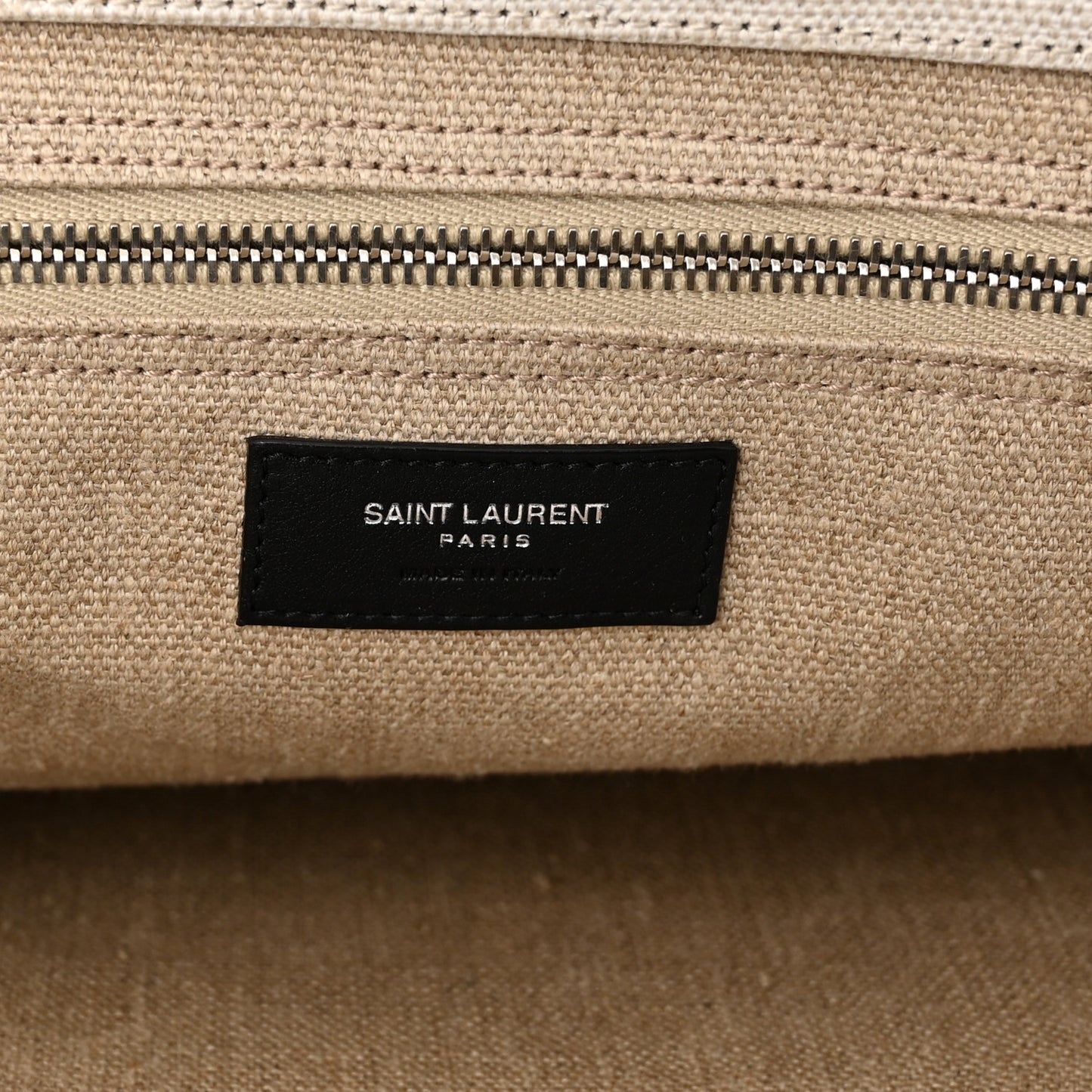 Linen Calfskin Rive Gauche Tote Optic White