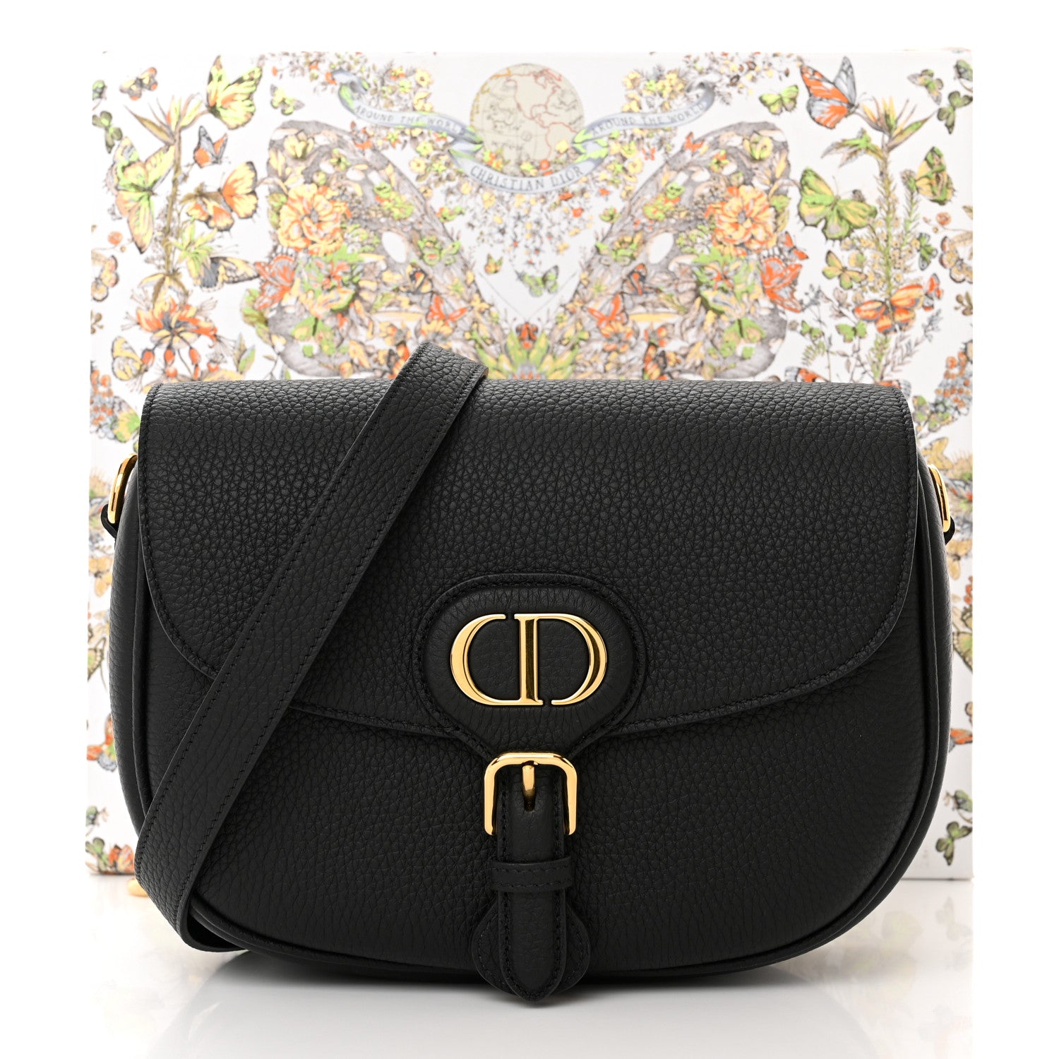 Christian Dior Grained Calfskin Medium Bobby Flap Black 11 of 11