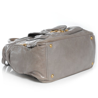 Miu Miu Vitello Lux Leather Large Bag Gray 4 of 9