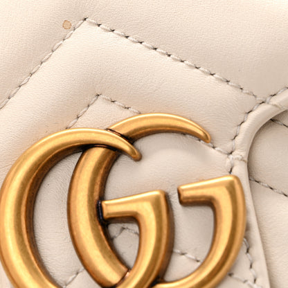 Gucci Calfskin Matelasse Super Mini GG Marmont Shoulder Bag White 12 of 14