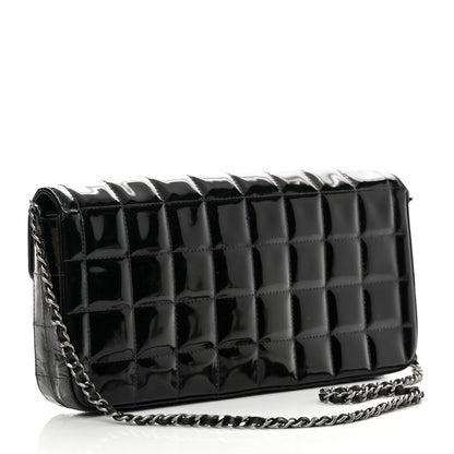Chanel Patent Quilted East West Chocolate Bar Flap Black 2 of 14