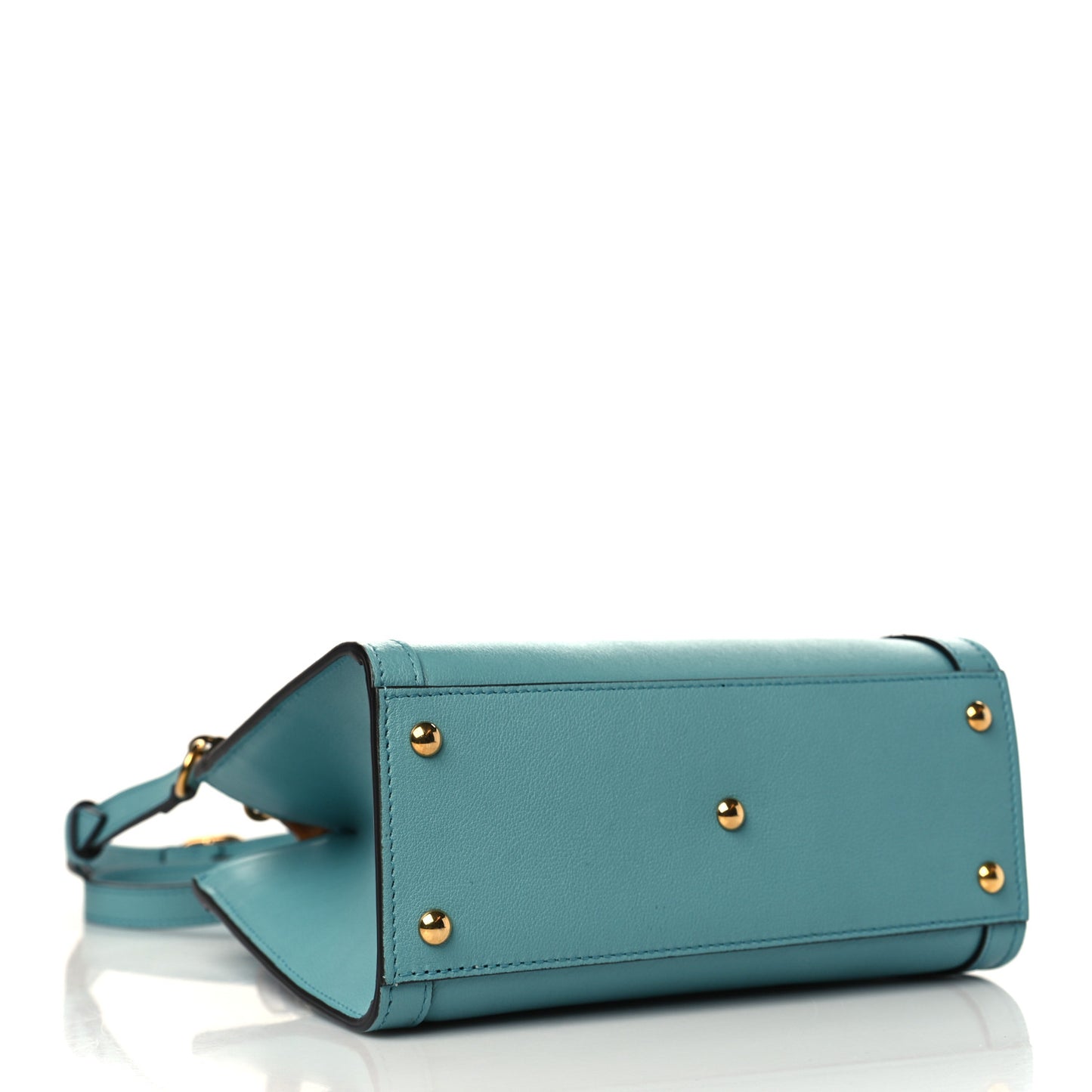 Wonka Grain Calfskin Mini Diana Tote Bag Dusty Azure Orange Fluo