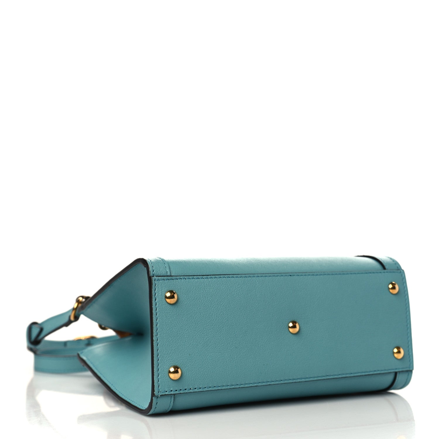 Gucci Wonka Grain Calfskin Mini Diana Tote Bag Dusty Azure Orange Fluo 4 of 9