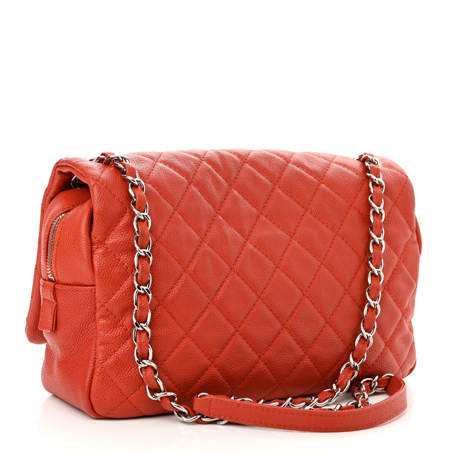 Chanel Caviar Quilted Jumbo Easy Flap Red 3 of 10