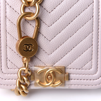 Chanel Caviar Chevron Boy Flap Waist Belt Bag Light Purple 8 of 11