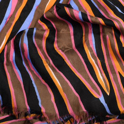 Louis Vuitton Silk Wool Monogram Zebra Shawl 2 of 3