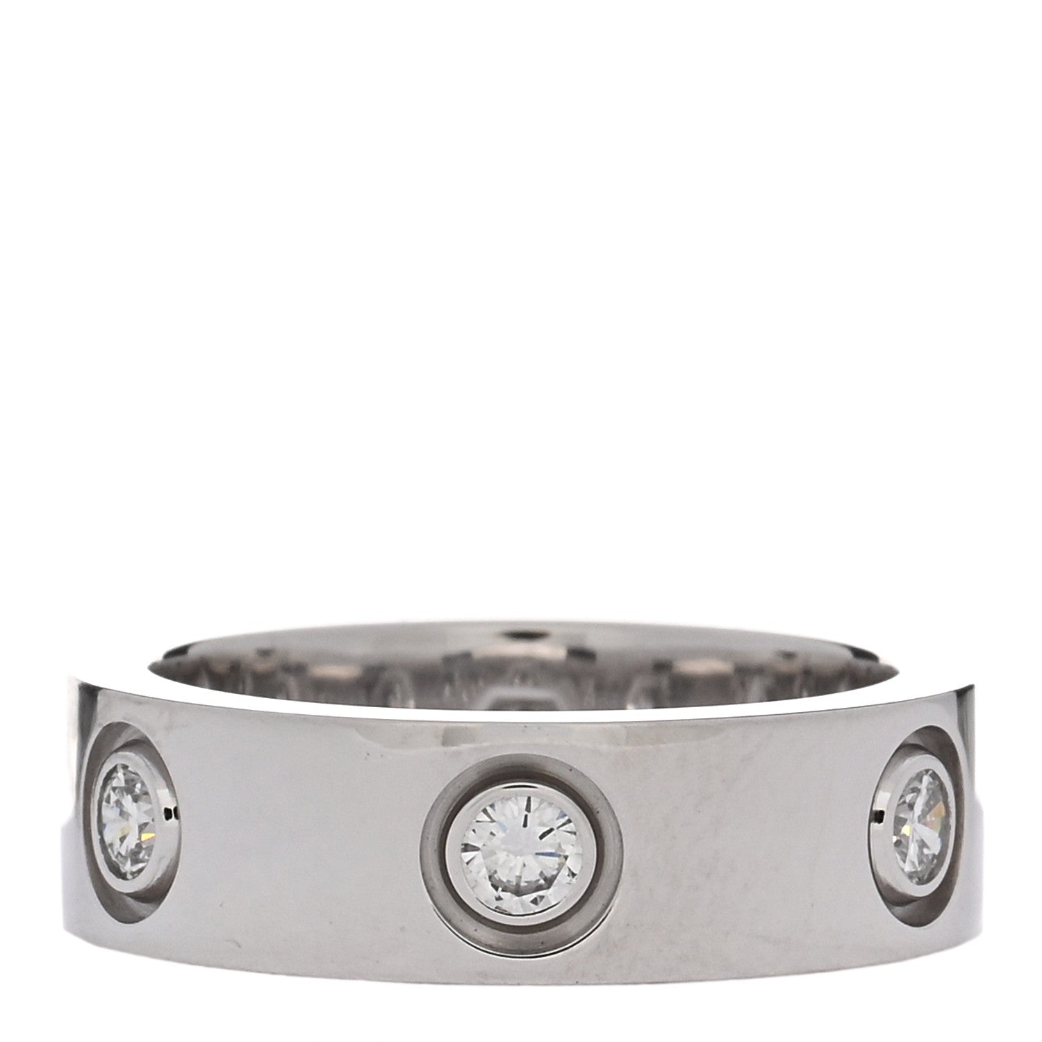 Cartier 18K White Gold 6 Diamond 5.5mm LOVE Ring 48 4.5 3 of 5