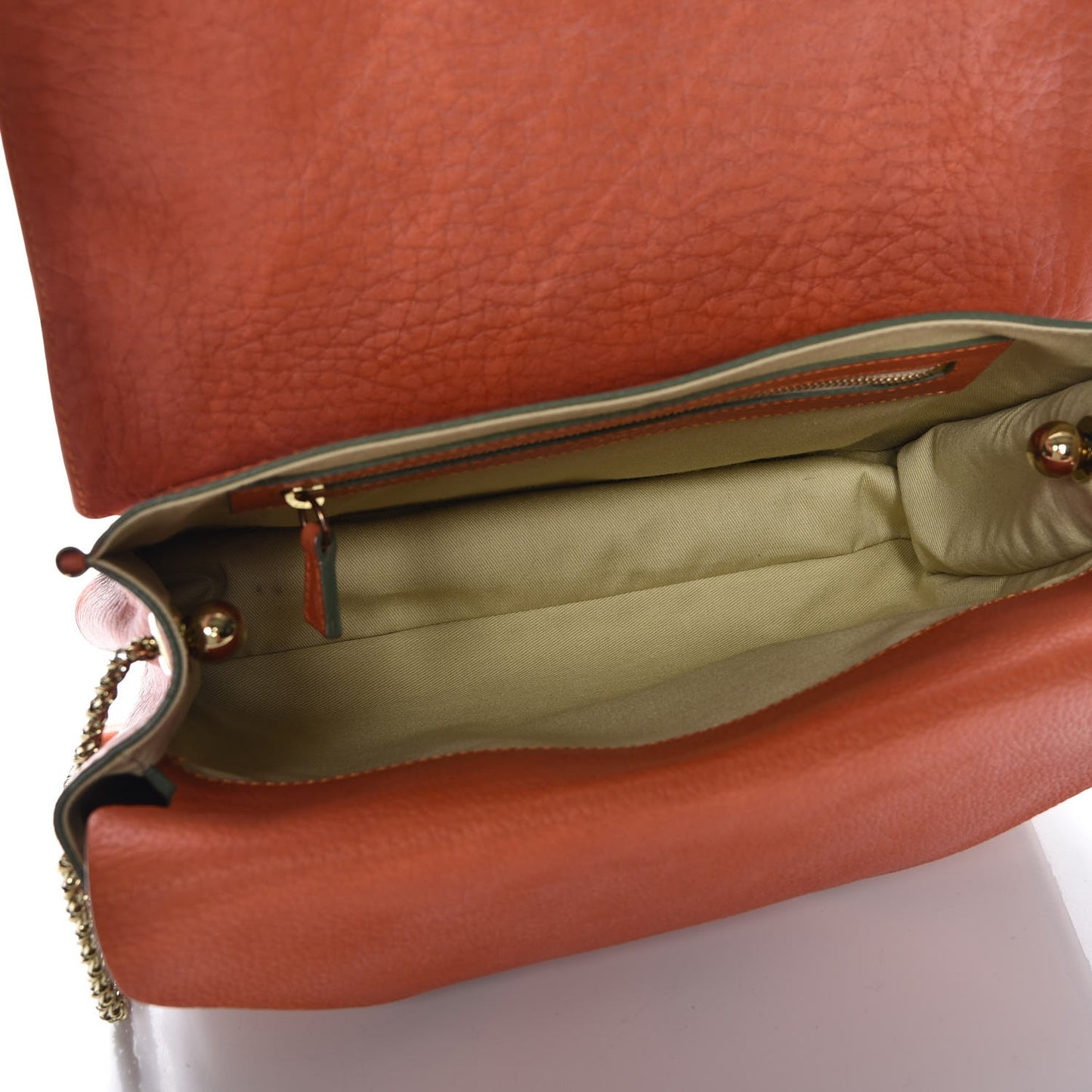 Grained Calfskin Medium Sally Flap Bag Tan