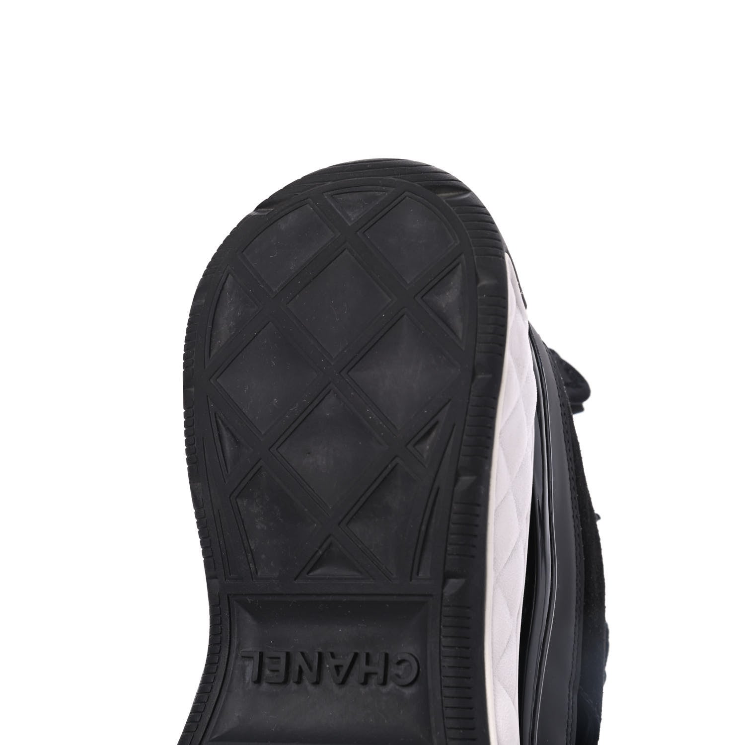 Chanel Fabric Calfskin Suede CC Sneakers 39.5 Black 15 of 20