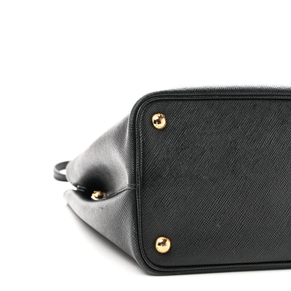 Prada Saffiano Cuir Medium Double Bag Black 8 of 9