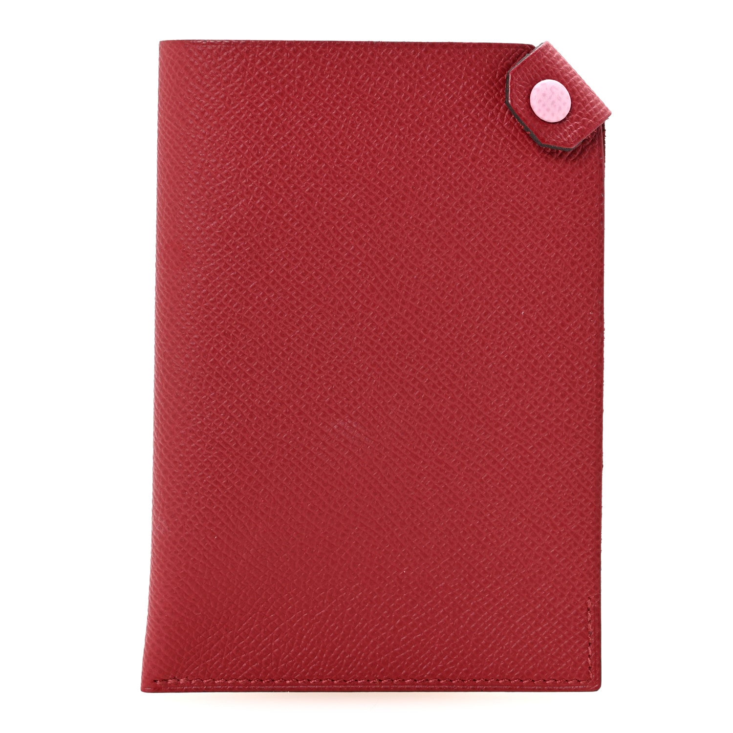 Hermes Epsom Tarmac Dot PM Passport Holder Rouge Grenat 1 of 7