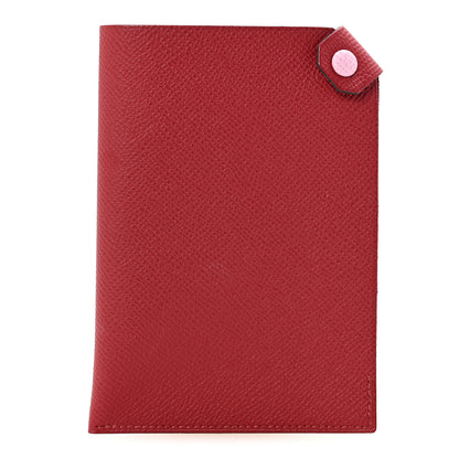 Hermes Epsom Tarmac Dot PM Passport Holder Rouge Grenat 1 of 7