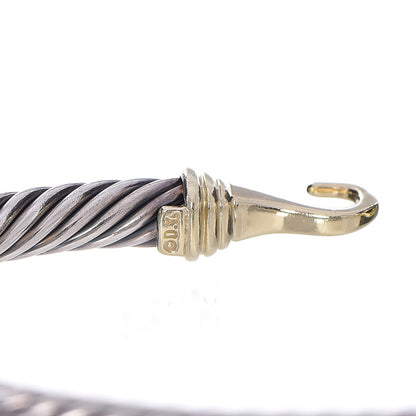 David Yurman Sterling Silver 14K Yellow Gold 5mm Cable Classic Buckle Bracelet 6 of 6