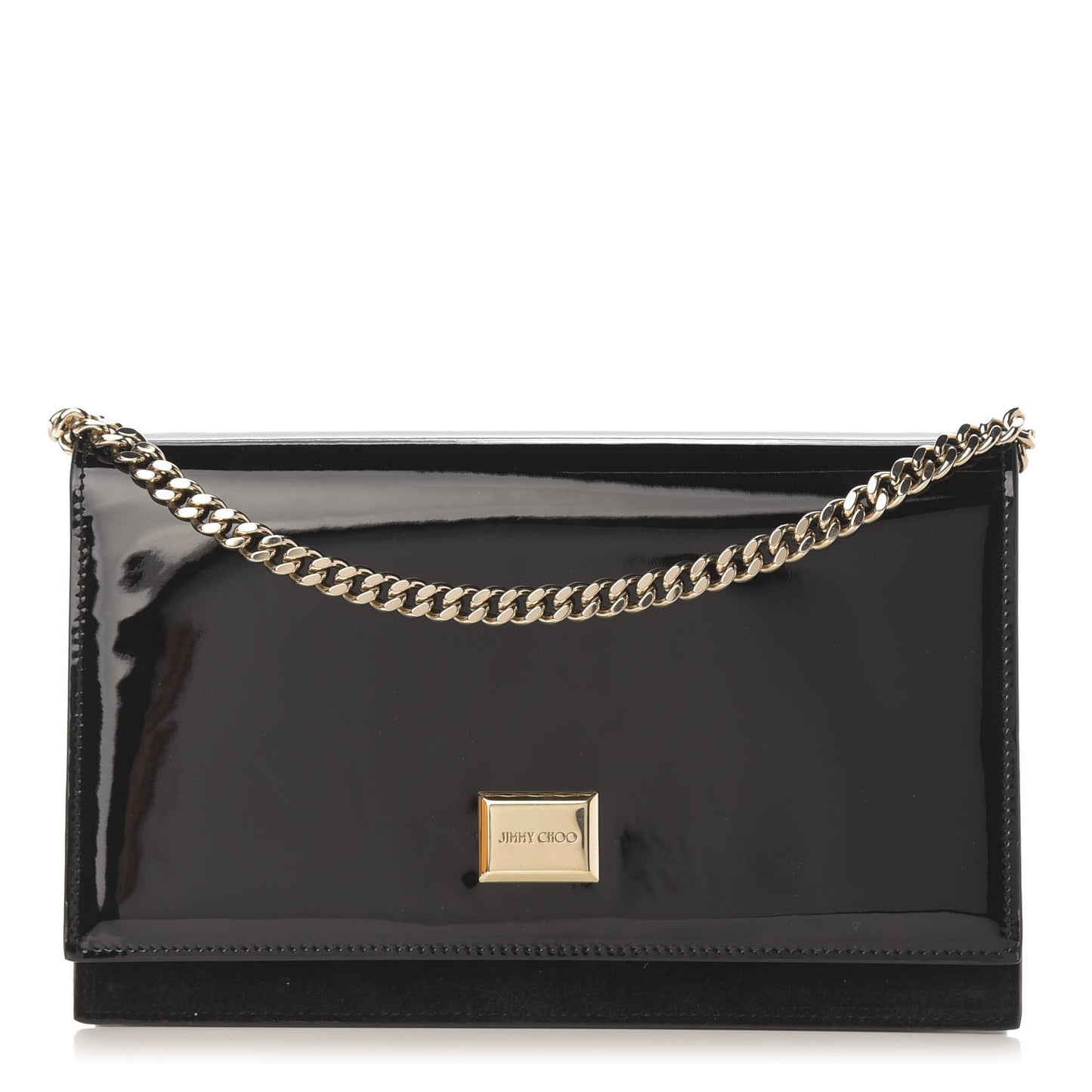 Patent Lizzie Clutch Black