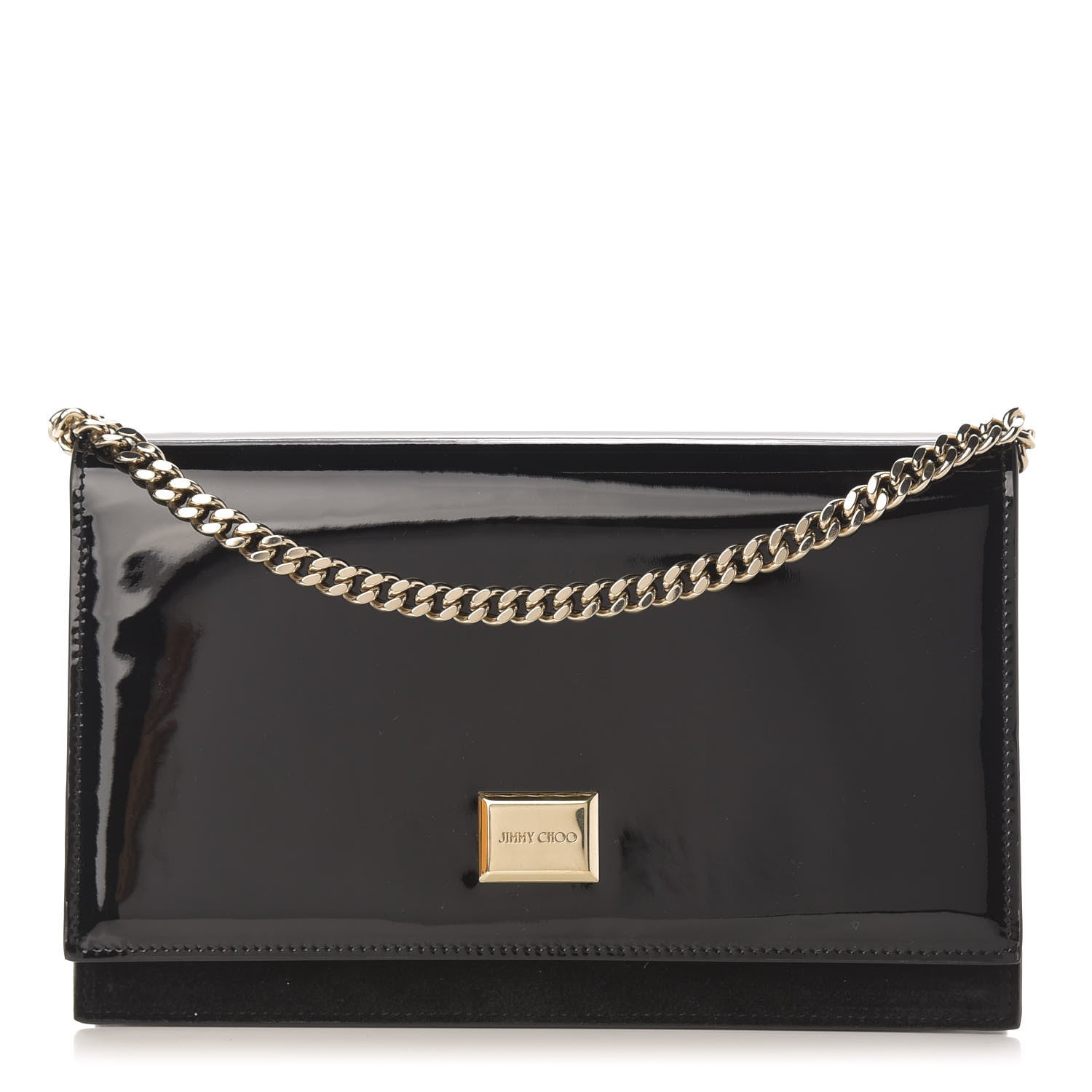 Jimmy Choo Patent Lizzie Clutch Black 1 of 10