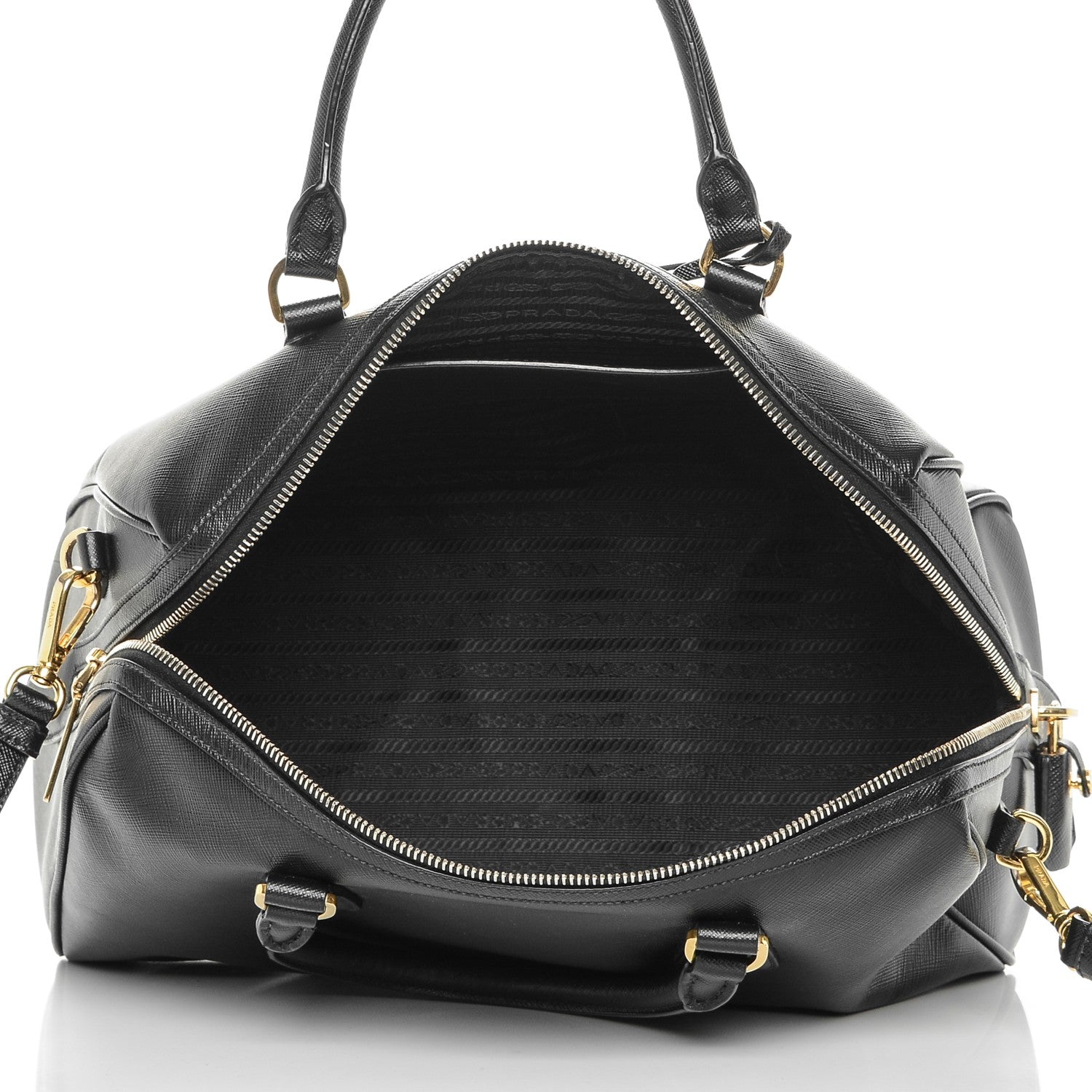 Prada Saffiano Lux Bowler Black 5 of 8