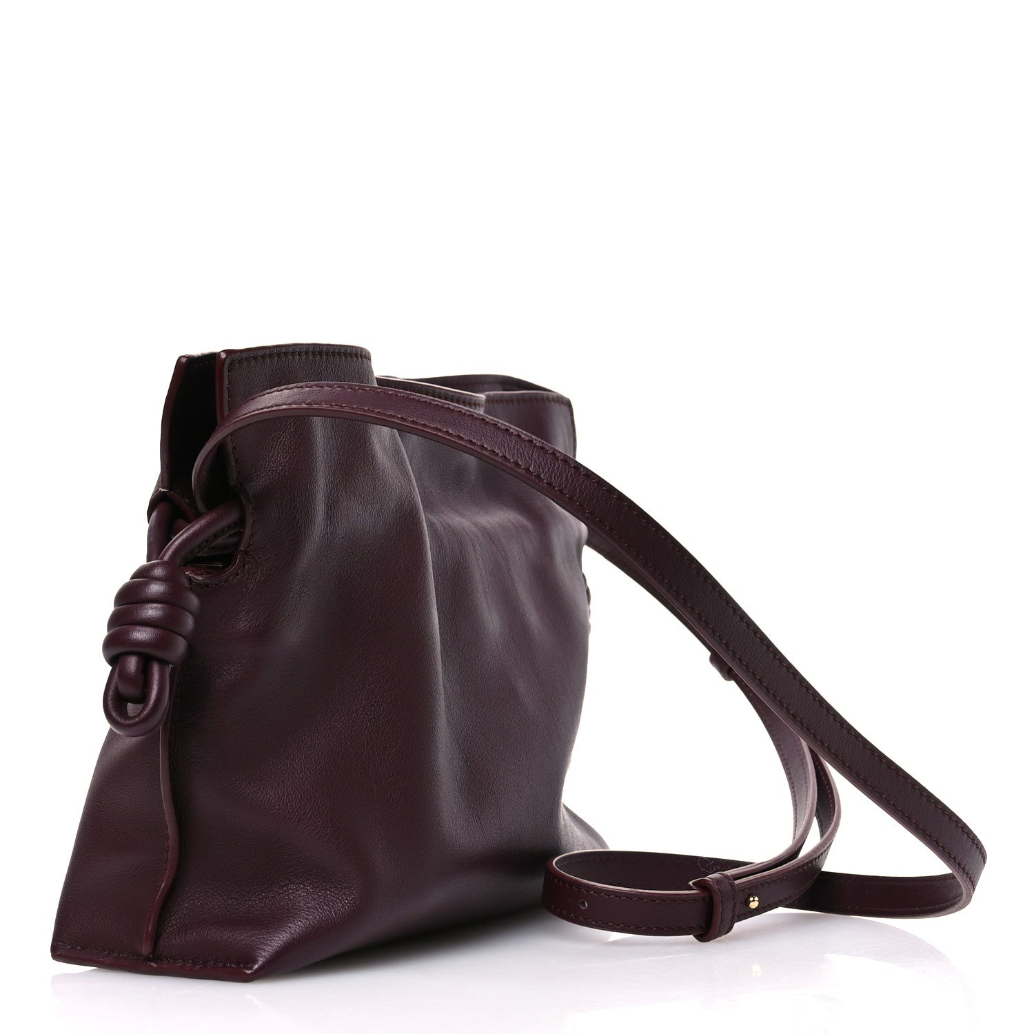 Loewe Calfskin Mini Flamenco Knot Clutch Dark Burgundy 3 of 11