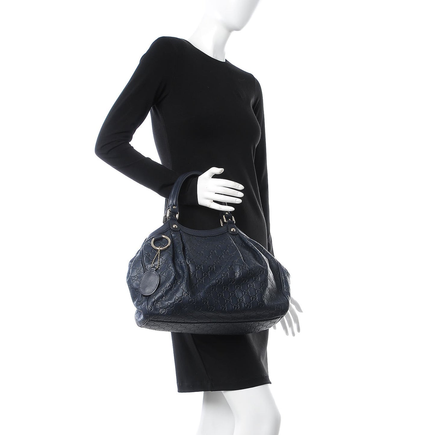 Guccissima Signature Medium Sukey Tote Blue Sapphire