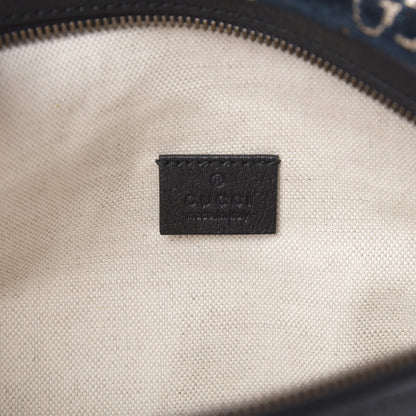 Gucci Velvet GG Monogram Web Belt Bag Blue Beige 6 of 10