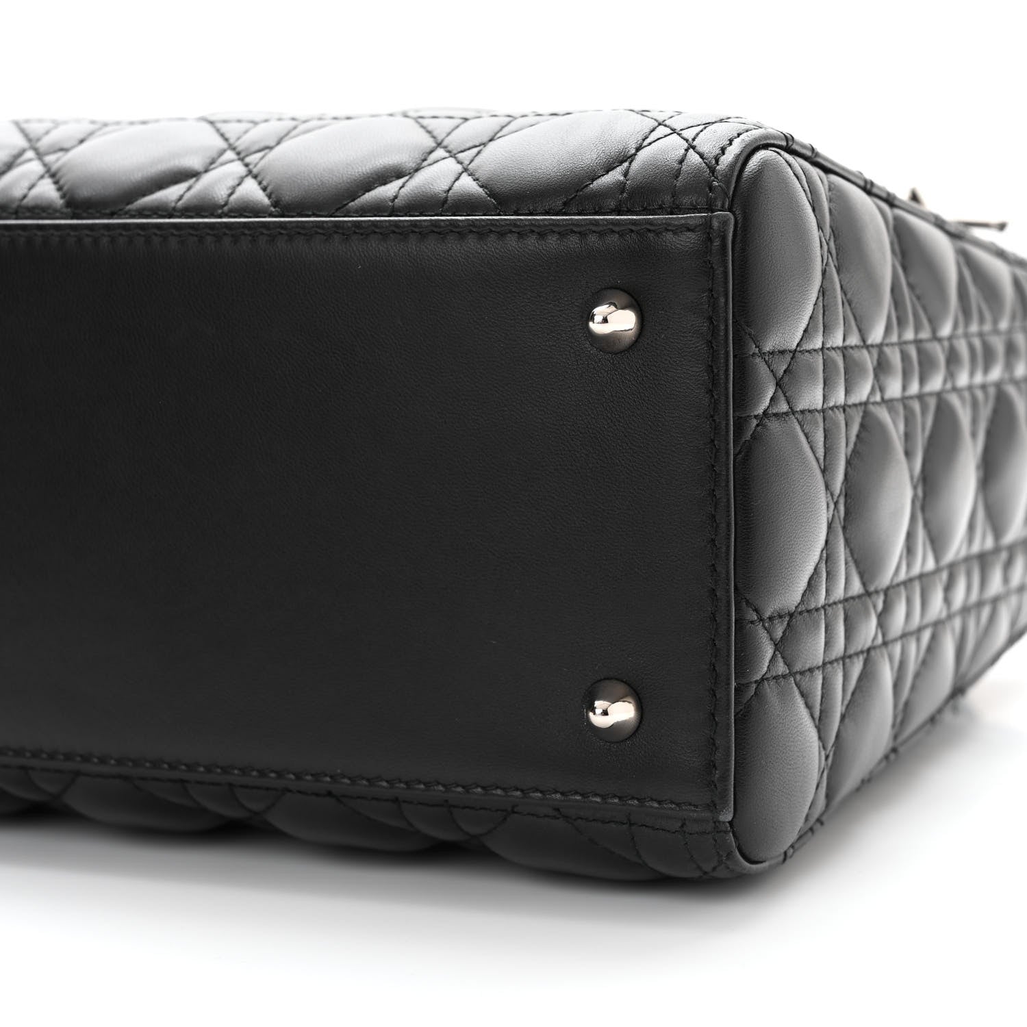 Christian Dior Lambskin Cannage Medium Lady Dior Black 10 of 12