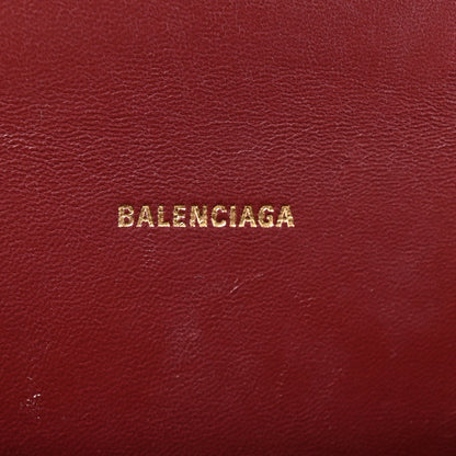 Balenciaga Shiny Calfskin Crocodile Embossed Hourglass Top Handle Bag XS Dark Red 6 of 12