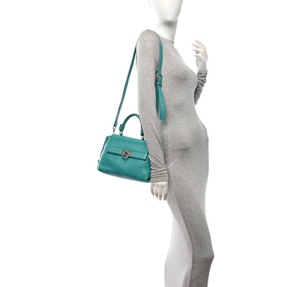 Salvatore Ferragamo Grained Calfskin Sofia Satchel Teal 2 of 10