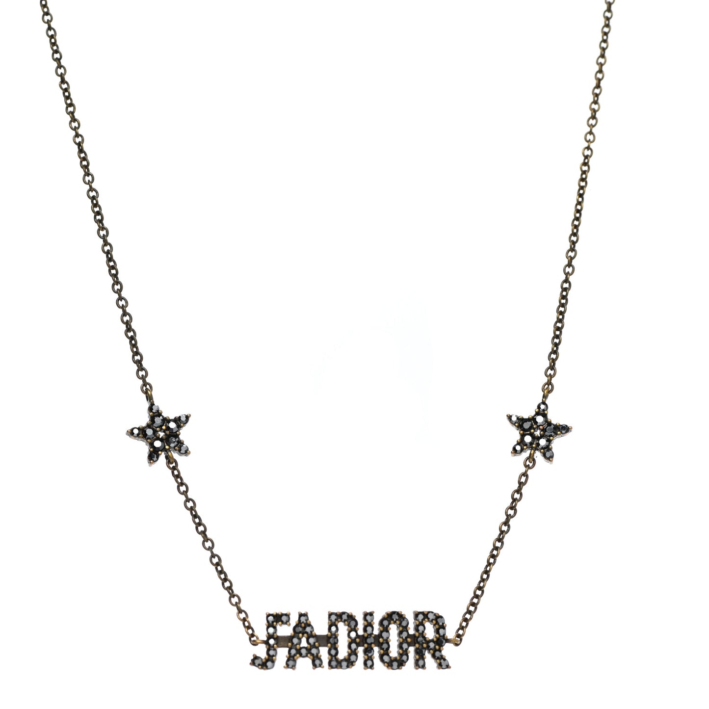 Metal Crystal J'Adior Choker Necklace Black