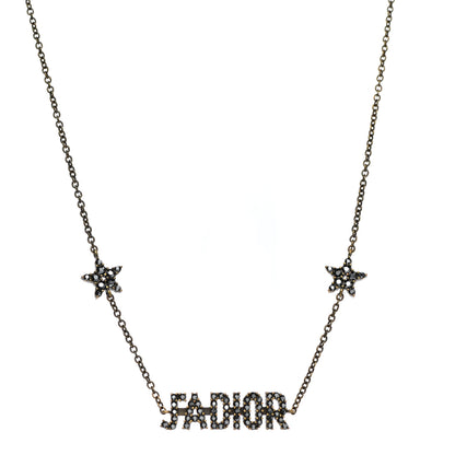 Christian Dior Metal Crystal J'Adior Choker Necklace Black 1 of 6