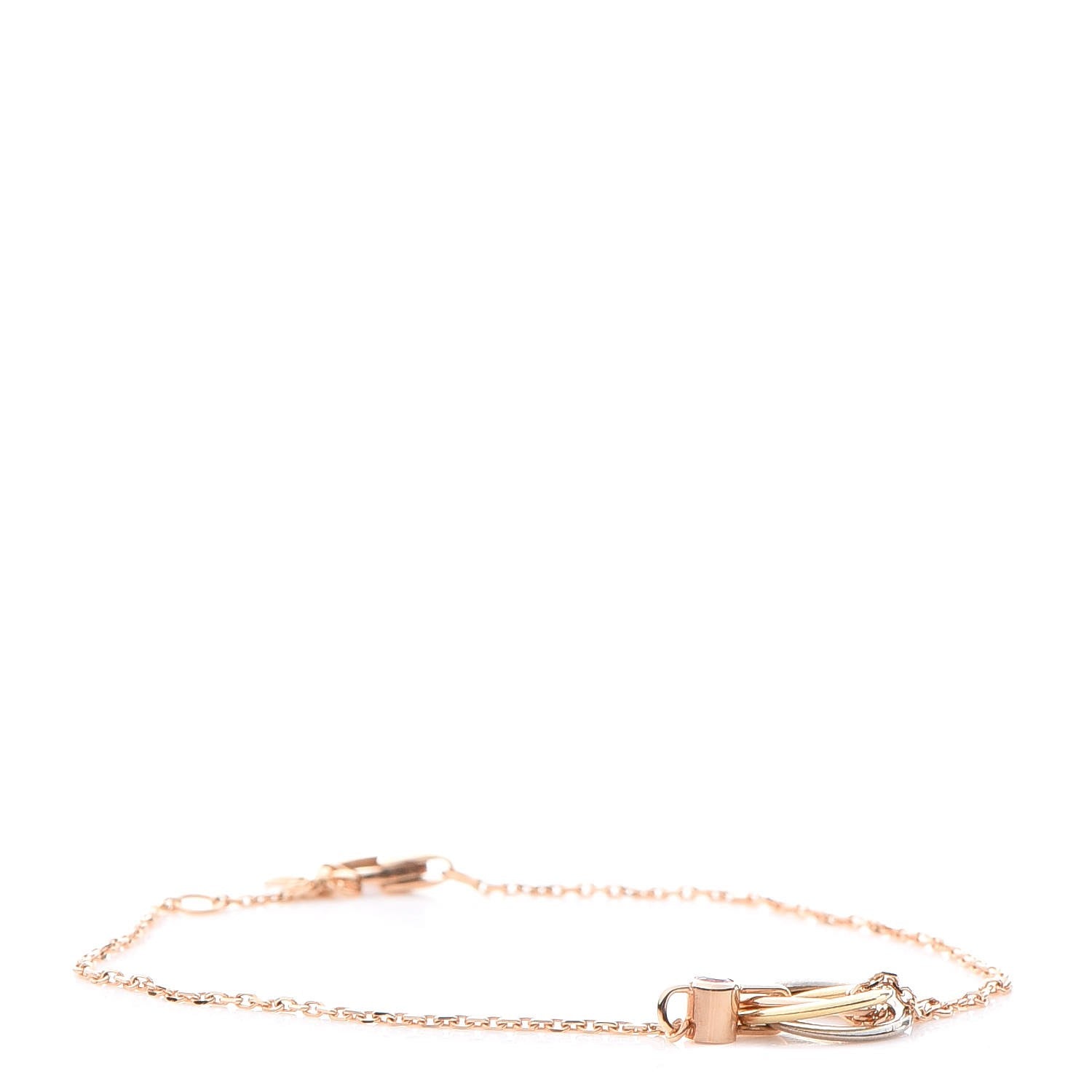 Cartier 18K Pink Yellow White Gold Pink Sapphire Trinity Bracelet 1 of 8