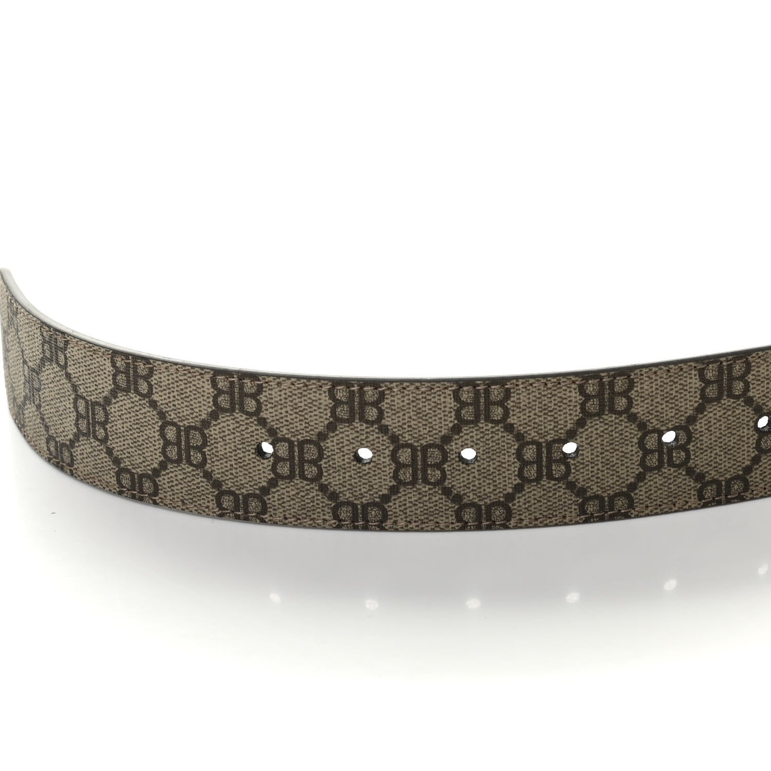 Gucci X BALENCIAGA BB Supreme Monogram 40mm Belt 95 38 Beige Ebony Dark Brown 6 of 6