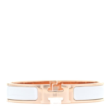 Hermes Enamel Narrow Clic Clac H Bracelet GM White 1 of 5