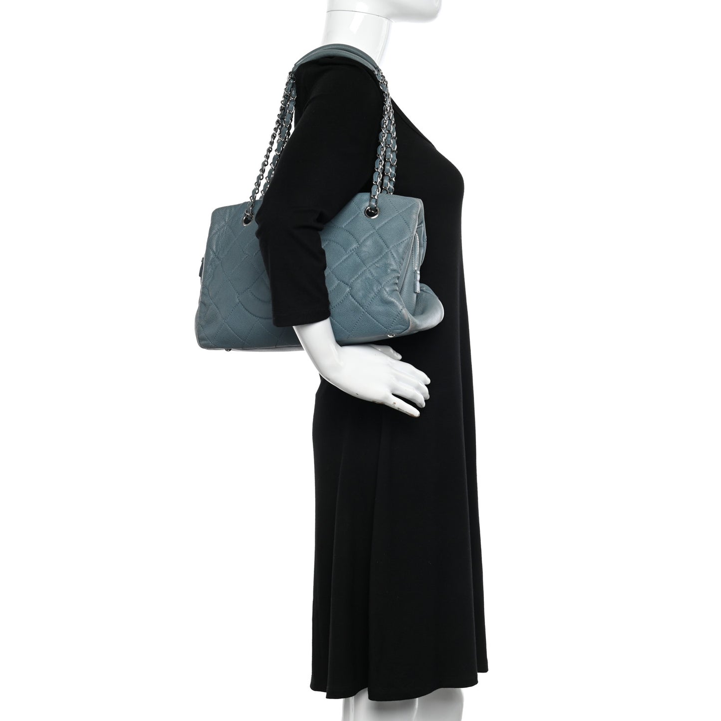 Caviar Quilted Timeless CC Tote Blue