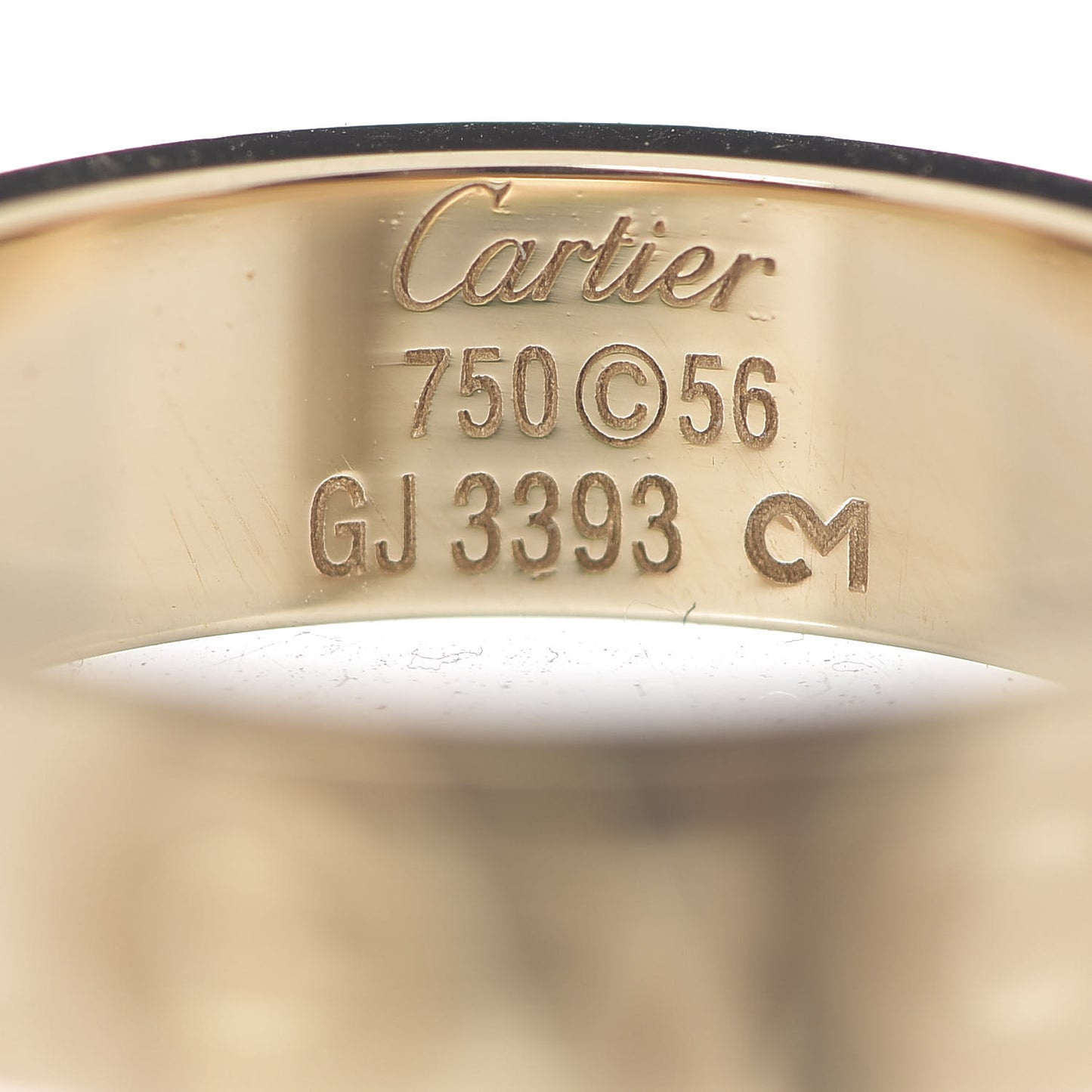 18K Yellow Gold 5.5mm Engraved LOVE Ring 56 7.5