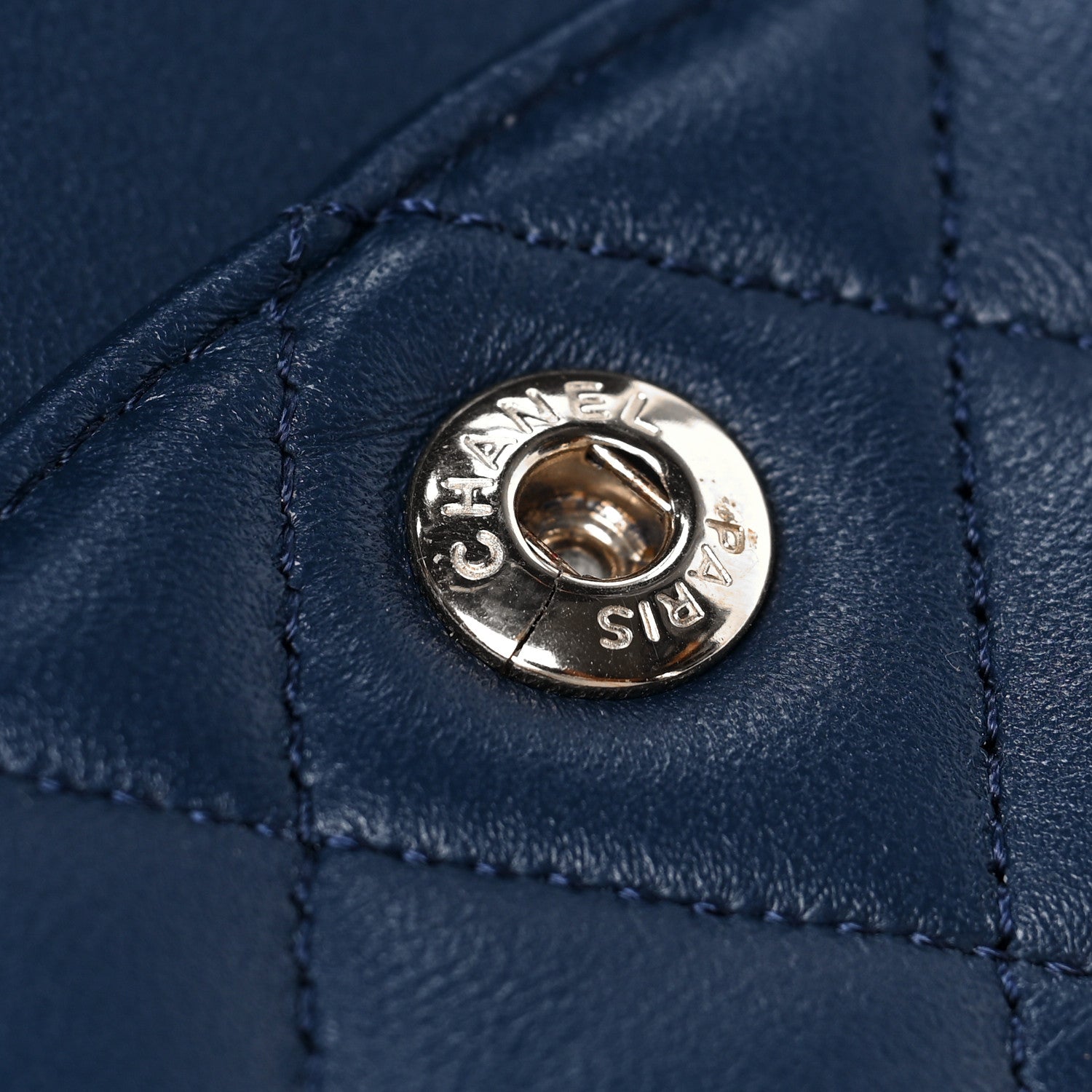 Chanel Lambskin Quilted Small Double Flap Dark Blue 8 of 8