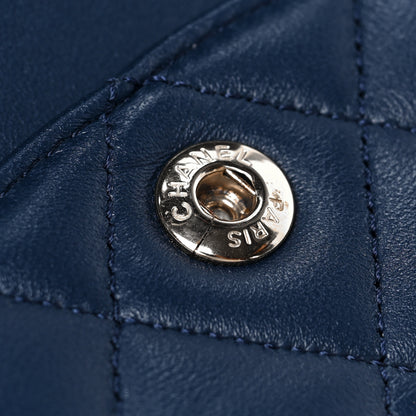 Chanel Lambskin Quilted Small Double Flap Dark Blue 8 of 8