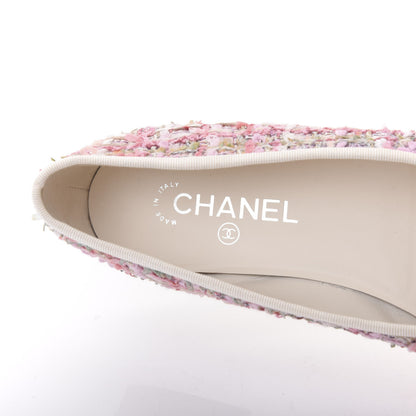 Chanel Tweed Calfskin Cap Toe Ballerina Flats 40.5 Pink 8 of 8
