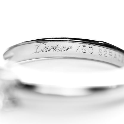 Cartier 18K White Gold Diamond .27ct Louis Ring 52 6 5 of 8