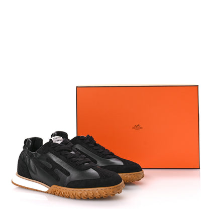 Hermes Nappa Suede Goatskin Jet Sneakers 36 Black 9 of 9