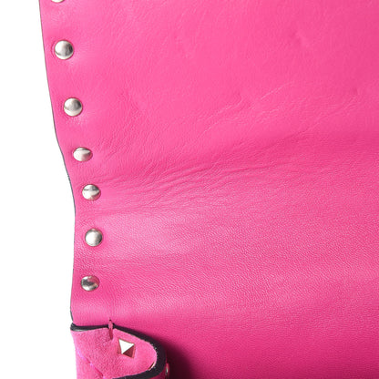 Valentino Garavani Suede Medium Rockstud Spike Shoulder Bag Bright Fuxia 10 of 10