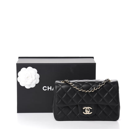 Chanel Lambskin Quilted Mini Rectangular Flap Black 12 of 12