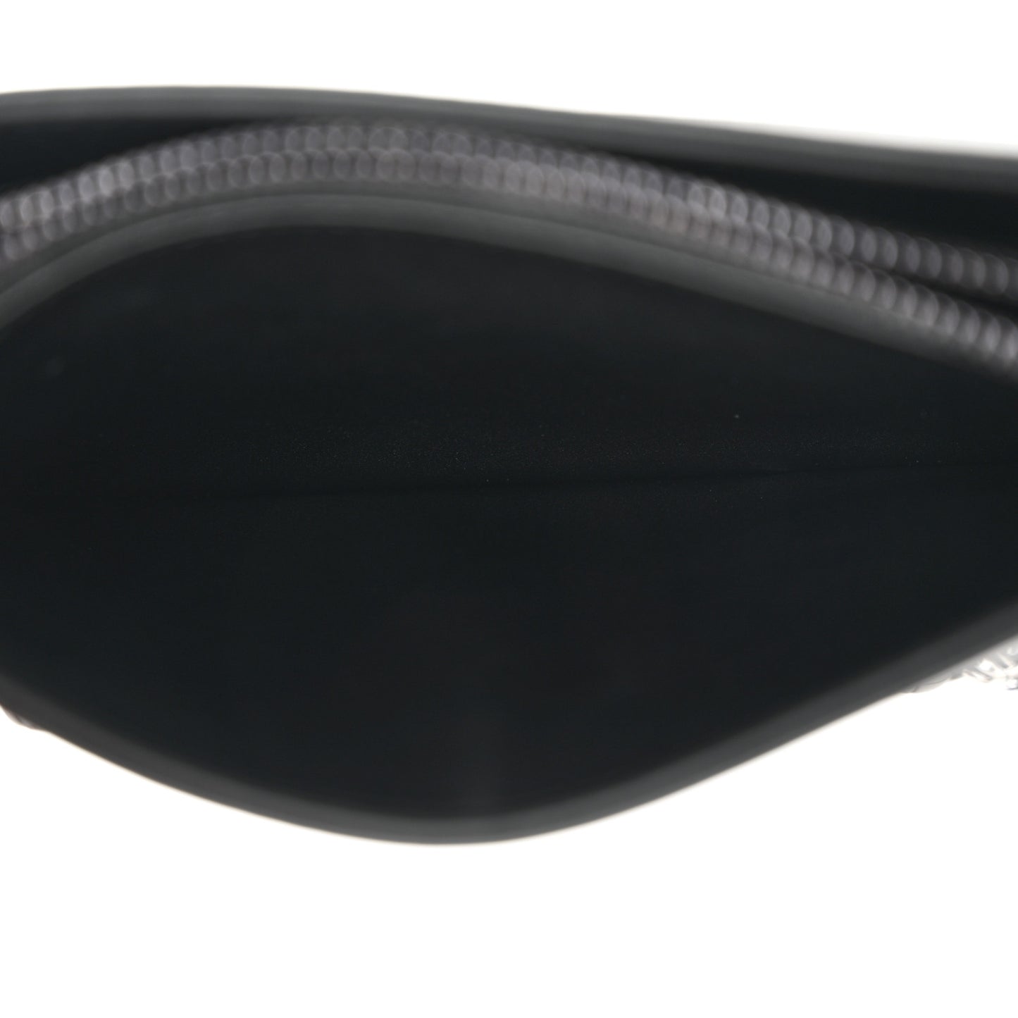 CHRISTIAN DIOR Calfskin Macrocannage Diamond Caro Zipped Pouch With Chain Black