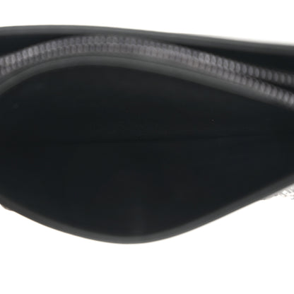 Christian Dior CHRISTIAN DIOR Calfskin Macrocannage Diamond Caro Zipped Pouch With Chain Black 6 of 11