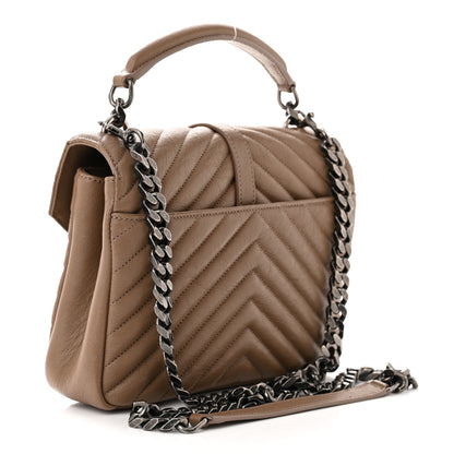 Saint Laurent Sheepskin Matelasse Chevron Monogram Medium College Bag Fard 3 of 13