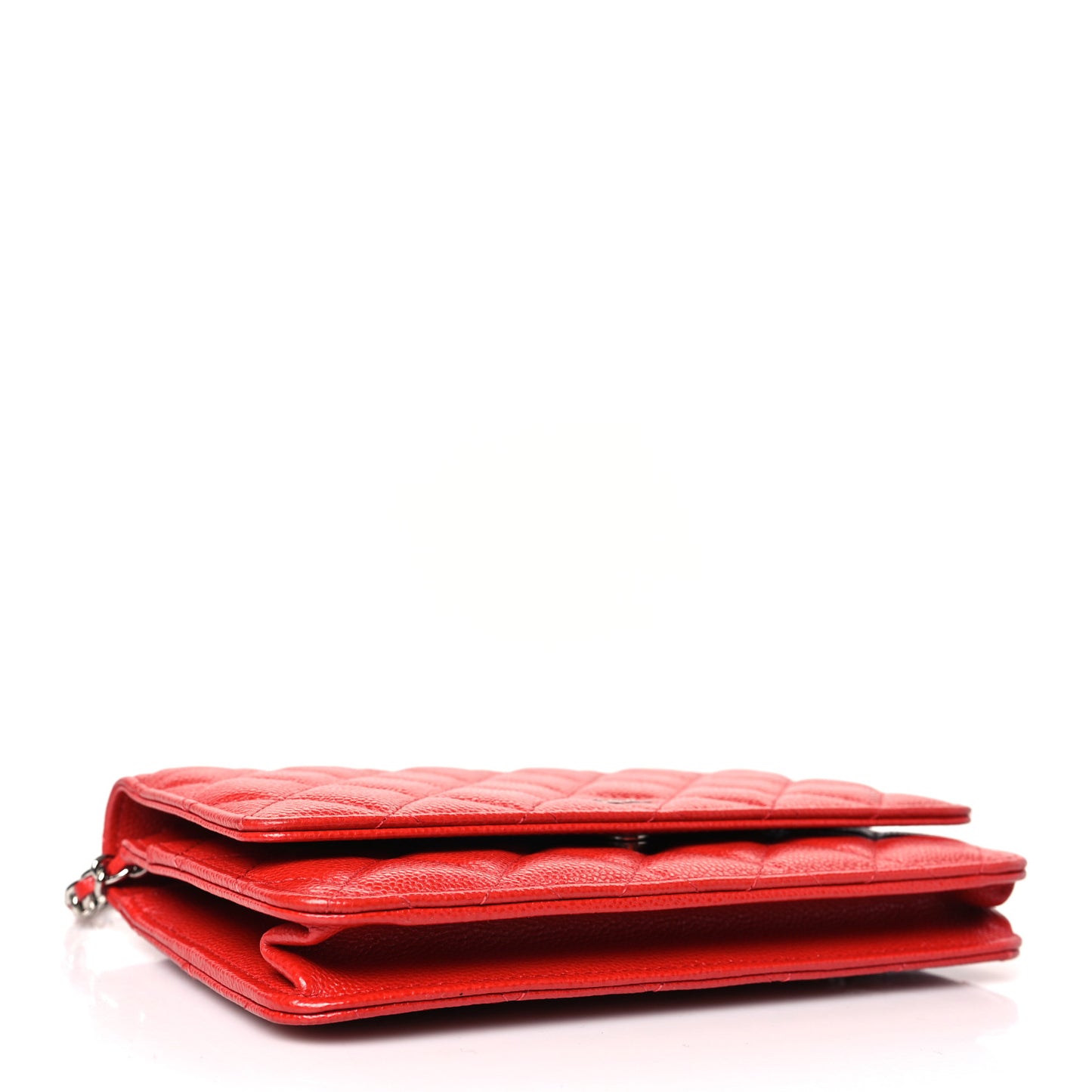Caviar Quilted Wallet on Chain WOC Red
