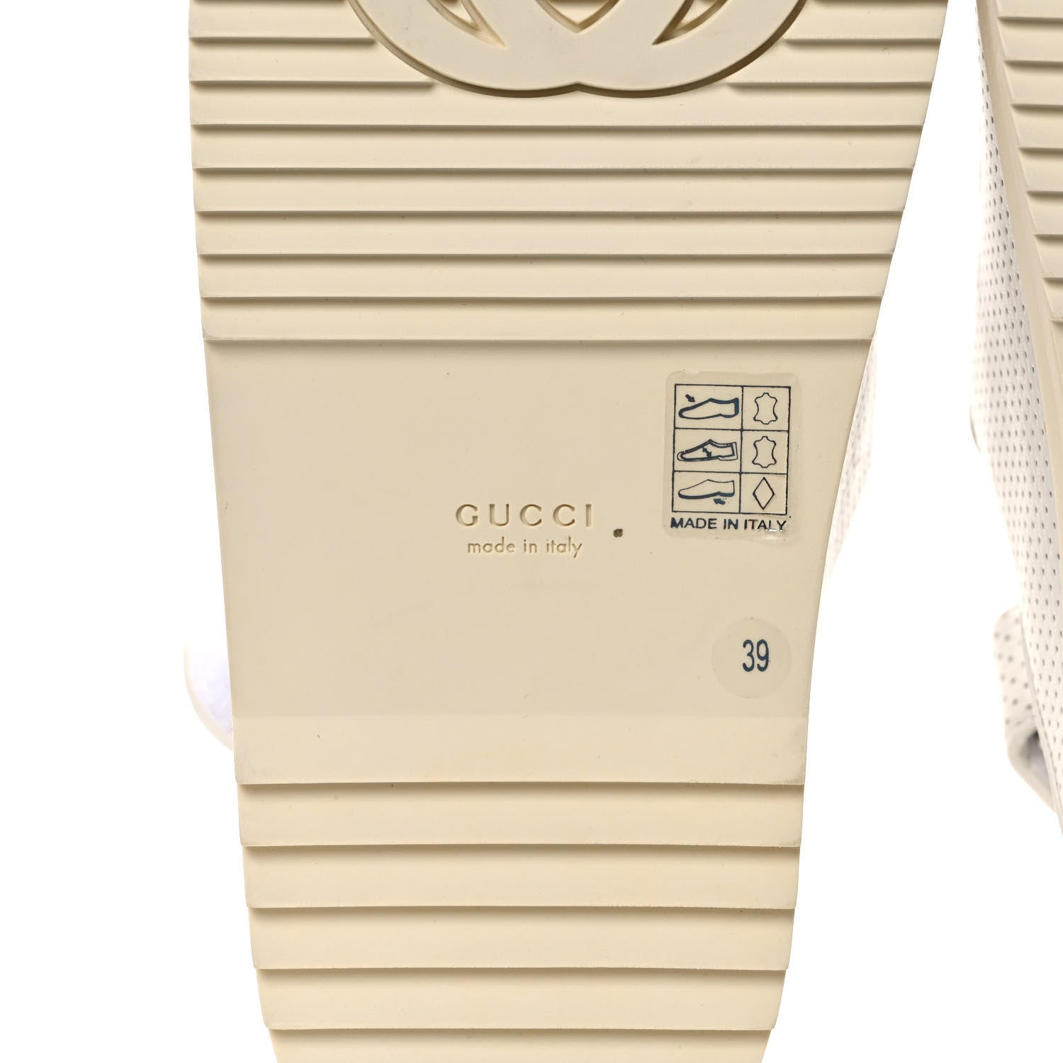 Gucci Malaga Kid Mini Double G Perforated Womens Dad Sandals 39 Great White 6 of 9
