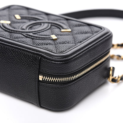 Chanel Caviar Quilted CC Filigree Vanity Clutch With Chain Black 8 of 9