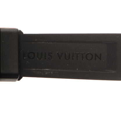 Louis Vuitton Stainless Steel Rubber Diamond 33mm Tambour Slim Quartz Watch 6 of 9